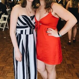 Urban Outfitters Red Spaghetti Strap Bow Tie Mini Dress Red Large